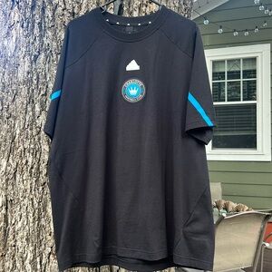 Adidas MLS Charlotte FC Short Sleeve Athletic T-Shirt, XL, Black